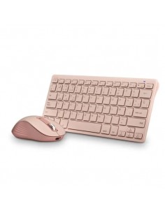 NGS Fantasy Kit Blue Combo Teclado y Ratón Inalámbrico Recargable Silencioso Rosa