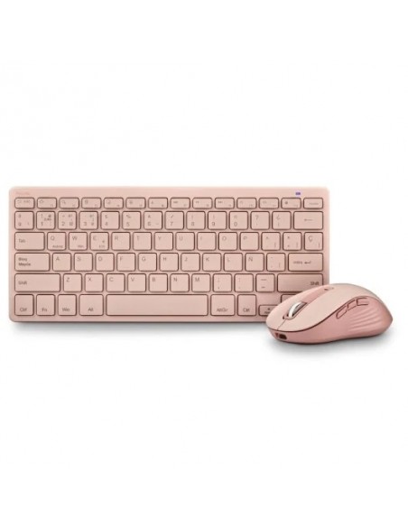 NGS Fantasy Kit Blue Combo Teclado y Ratón Inalámbrico Recargable Silencioso Rosa