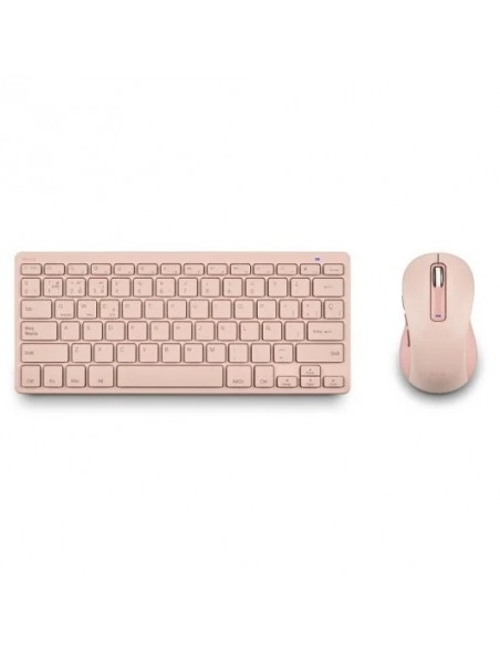 NGS Fantasy Kit Blue Combo Teclado y Ratón Inalámbrico Recargable Silencioso Rosa