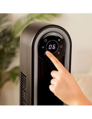 Cecotec EnergySilence 9090 Skyline Smart Light Ventilador de Torre con Luz de 60W, Mando a Distancia