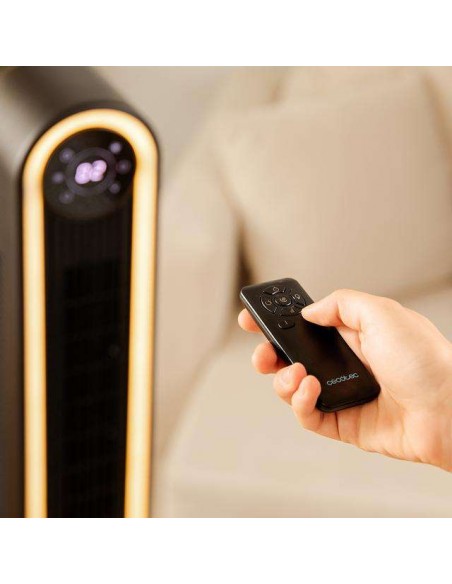 Cecotec EnergySilence 9090 Skyline Smart Light Ventilador de Torre con Luz de 60W, Mando a Distancia