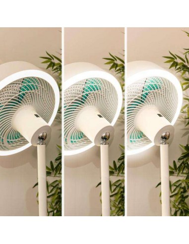 Cecotec EnergySIlence FanLamp Ventilador de Pie con Aro de Luz LED, Aire Reversible, 36W