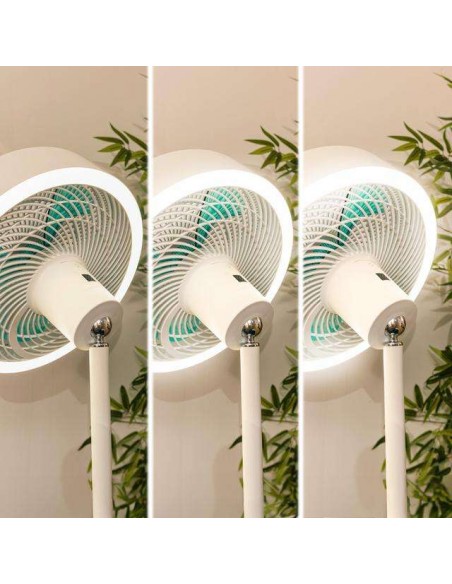 Cecotec EnergySIlence FanLamp Ventilador de Pie con Aro de Luz LED, Aire Reversible, 36W