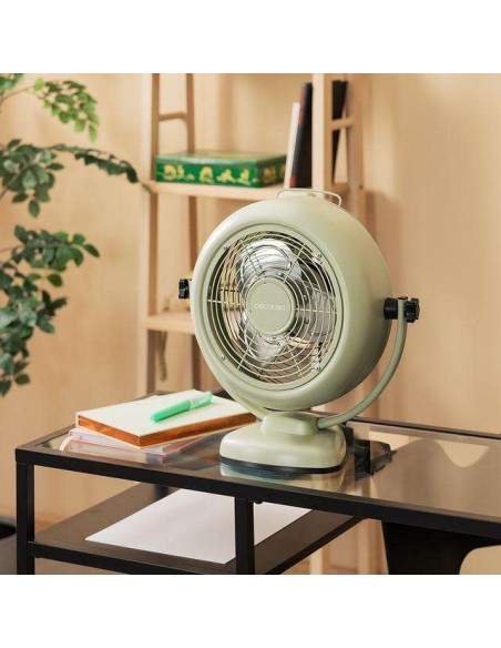 Cecotec EnergySilence 800 RetroDesk Green Ventilador de Sobremesa Retro de 8" y 20W