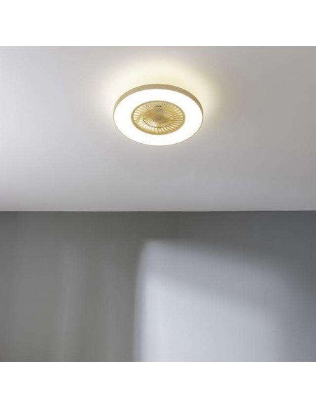 Cecotec EnergySilence LampAero 600 InsideWood Ventilador de Techo de 20W y 20" con Luz LED, Mando a Distancia