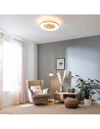 Cecotec EnergySilence LampAero 600 InsideWood Ventilador de Techo de 20W y 20" con Luz LED, Mando a Distancia
