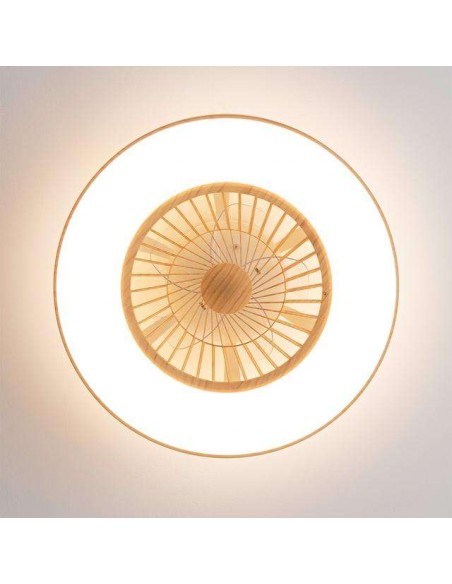 Cecotec EnergySilence LampAero 600 InsideWood Ventilador de Techo de 20W y 20" con Luz LED, Mando a Distancia