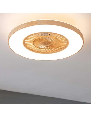 Cecotec EnergySilence LampAero 600 InsideWood Ventilador de Techo de 20W y 20" con Luz LED, Mando a Distancia
