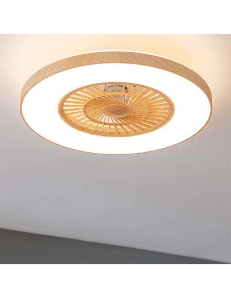 Cecotec EnergySilence LampAero 600 InsideWood Ventilador de Techo de 20W y 20" con Luz LED, Mando a Distancia