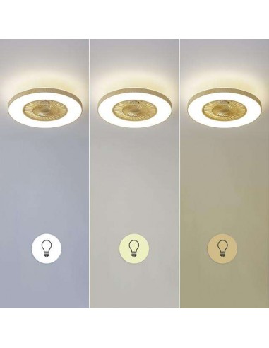 Cecotec EnergySilence LampAero 600 InsideWood Ventilador de Techo de 20W y 20" con Luz LED, Mando a Distancia