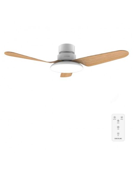 Cecotec EnergySilence Aero 5200 Light LightWood Ventilador de Techo 40W y 43" con Luz LED, Mando a Distancia
