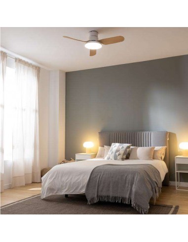 Cecotec EnergySilence Aero 5200 Light LightWood Ventilador de Techo 40W y 43" con Luz LED, Mando a Distancia