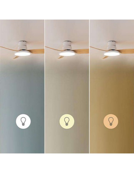 Cecotec EnergySilence Aero 5200 Light LightWood Ventilador de Techo 40W y 43" con Luz LED, Mando a Distancia