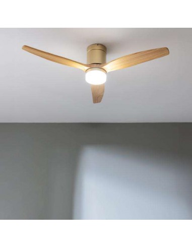 Cecotec EnergySilence Aero 5600 Aqua GoldLightWood Connected Ventilador de Techo de 40W, Mando a Distancia y Wi-Fi