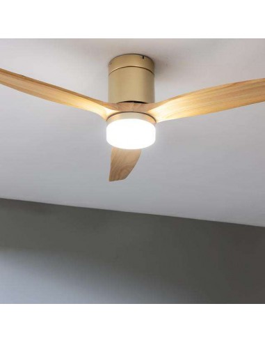 Cecotec EnergySilence Aero 5600 Aqua GoldLightWood Connected Ventilador de Techo de 40W, Mando a Distancia y Wi-Fi
