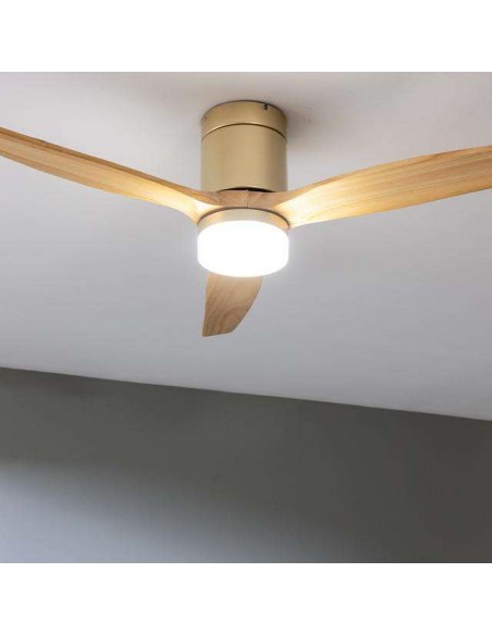 Cecotec EnergySilence Aero 5600 Aqua GoldLightWood Connected Ventilador de Techo de 40W, Mando a Distancia y Wi-Fi