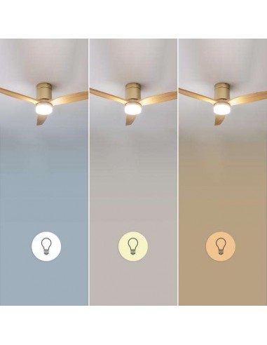 Cecotec EnergySilence Aero 5600 Aqua GoldLightWood Connected Ventilador de Techo de 40W, Mando a Distancia y Wi-Fi
