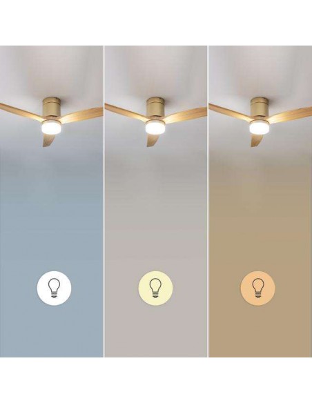Cecotec EnergySilence Aero 5600 Aqua GoldLightWood Connected Ventilador de Techo de 40W, Mando a Distancia y Wi-Fi