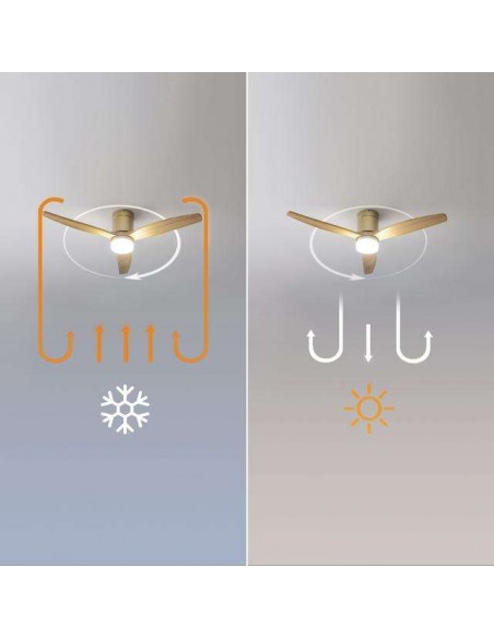 Cecotec EnergySilence Aero 5600 Aqua GoldLightWood Connected Ventilador de Techo de 40W, Mando a Distancia y Wi-Fi