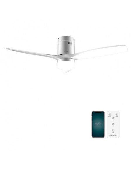 Cecotec EnergySilence Aero 5600 Aqua IronWhite Connected Ventilador de Techo de 40W, Mando a Distancia y Wi-Fi