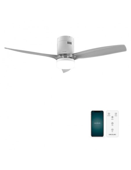 Cecotec EnergySilence Aero 5285 Sun WhiteTransparent Ventilador de Techo de 40W con Luz y Mando a Distancia
