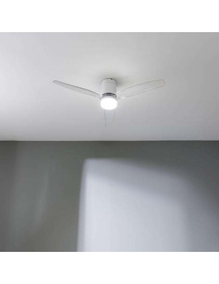 Cecotec EnergySilence Aero 5285 Sun WhiteTransparent Ventilador de Techo de 40W con Luz y Mando a Distancia