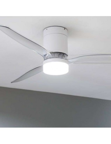 Cecotec EnergySilence Aero 5285 Sun WhiteTransparent Ventilador de Techo de 40W con Luz y Mando a Distancia