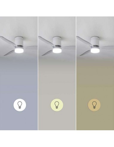Cecotec EnergySilence Aero 5285 Sun WhiteTransparent Ventilador de Techo de 40W con Luz y Mando a Distancia
