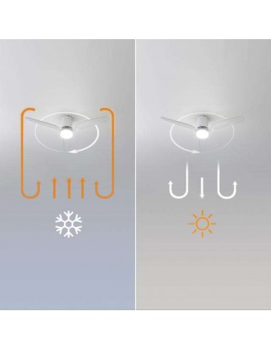 Cecotec EnergySilence Aero 5285 Sun WhiteTransparent Ventilador de Techo de 40W con Luz y Mando a Distancia