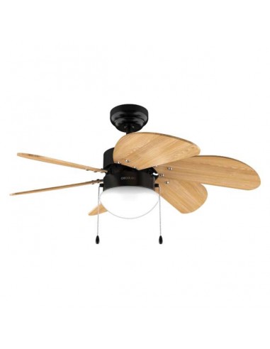 Cecotec EnergySilence Aero 360 Black&Wood Ventilador de Techo de 50W y 36" con Lámpara
