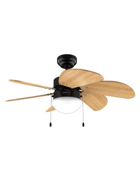 Cecotec EnergySilence Aero 360 Black&Wood Ventilador de Techo de 50W y 36" con Lámpara