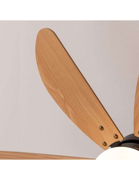 Cecotec EnergySilence Aero 360 Black&Wood Ventilador de Techo de 50W y 36" con Lámpara