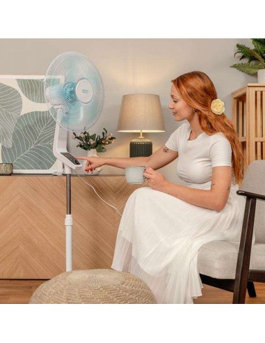 Cecotec EnergySilence 620 Flow Control Ventilador de Pie de 16" y 50W, Mando a Distancia