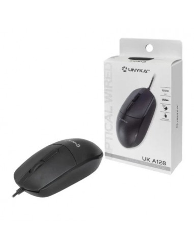 UNYKAch UK A128 Ratón USB 1200 DPI Negro