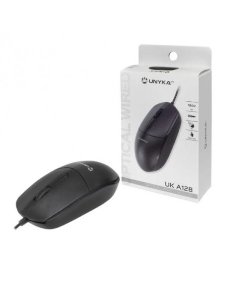 UNYKAch UK A128 Ratón USB 1200 DPI Negro