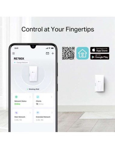 TP-Link RE780X Repetidor Wi-Fi 6 AX3000 con Puerto Gigabit y EasyMesh