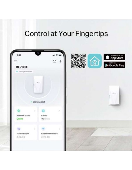 TP-Link RE780X Repetidor Wi-Fi 6 AX3000 con Puerto Gigabit y EasyMesh