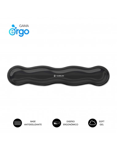 Subblim Ergo Cristal Flex Reposamuñecas Teclado Negro