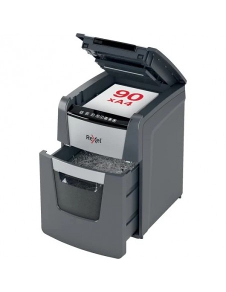 Rexel Optimum AutoFeed 90X Destructora de Papel Automática Corte en Partículas P-4 34L Negra