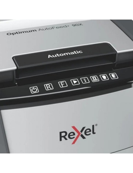 Rexel Optimum AutoFeed 90X Destructora de Papel Automática Corte en Partículas P-4 34L Negra