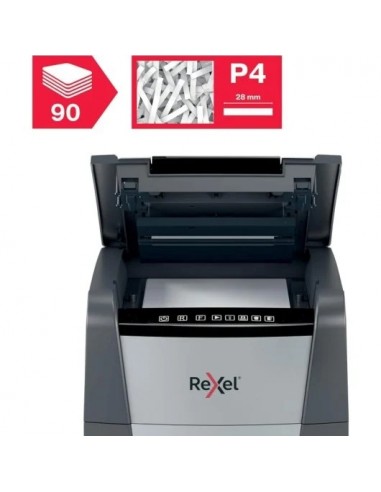 Rexel Optimum AutoFeed 90X Destructora de Papel Automática Corte en Partículas P-4 34L Negra