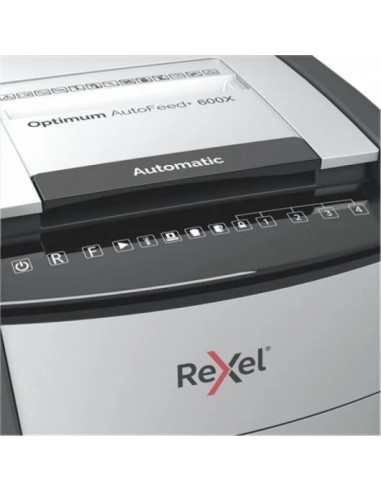 Rexel Optimum AutoFeed 600X Destructora Automática Corte en Partículas P-4 110L Negra