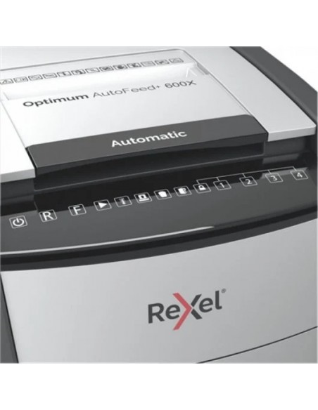 Rexel Optimum AutoFeed 600X Destructora Automática Corte en Partículas P-4 110L Negra