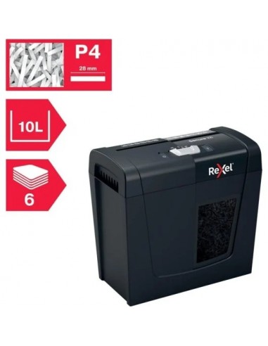 Rexel Secure X6 Destructora de Papel Corte en Partículas P-4 10L Negra