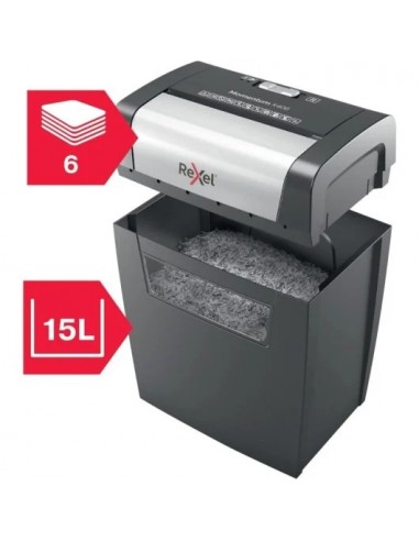 Rexel Momentum X406 Destructora de Papel Corte en Confeti P-4 15L Negra