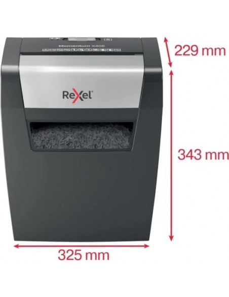 Rexel Momentum X406 Destructora de Papel Corte en Confeti P-4 15L Negra