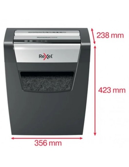 Rexel Momentum X312 Destructora de Papel Corte Cruzado P-3 23L Negra
