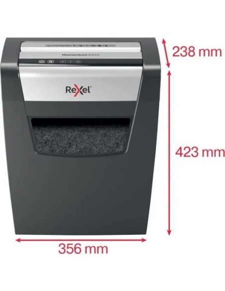 Rexel Momentum X410 Destructora de Papel Corte Confeti P-4 23L Negra