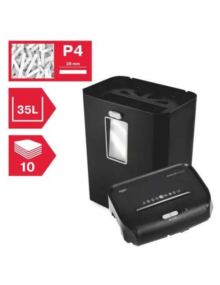 Rexel Promax RSX1035 Destructora de Papel Corte en Partículas P-4 35L Negra