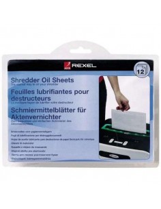 Rexel Pack de 12 Hojas Lubricantes para Destructoras